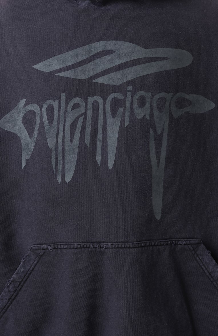 Мужской хлопковое худи BALENCIAGA черного цвета, арт. 803265/TRVS9 | Фото 6 (Длина (для топов): Стандартные; Материал сплава: Проставлено; Драгоценные камни: Проставлено; Материал внешний: Хлопок; Рукава: Длинные; Мужское Кросс-КТ: Худи-одежда; Принт: С принтом; Стили: Спорт-шик)
