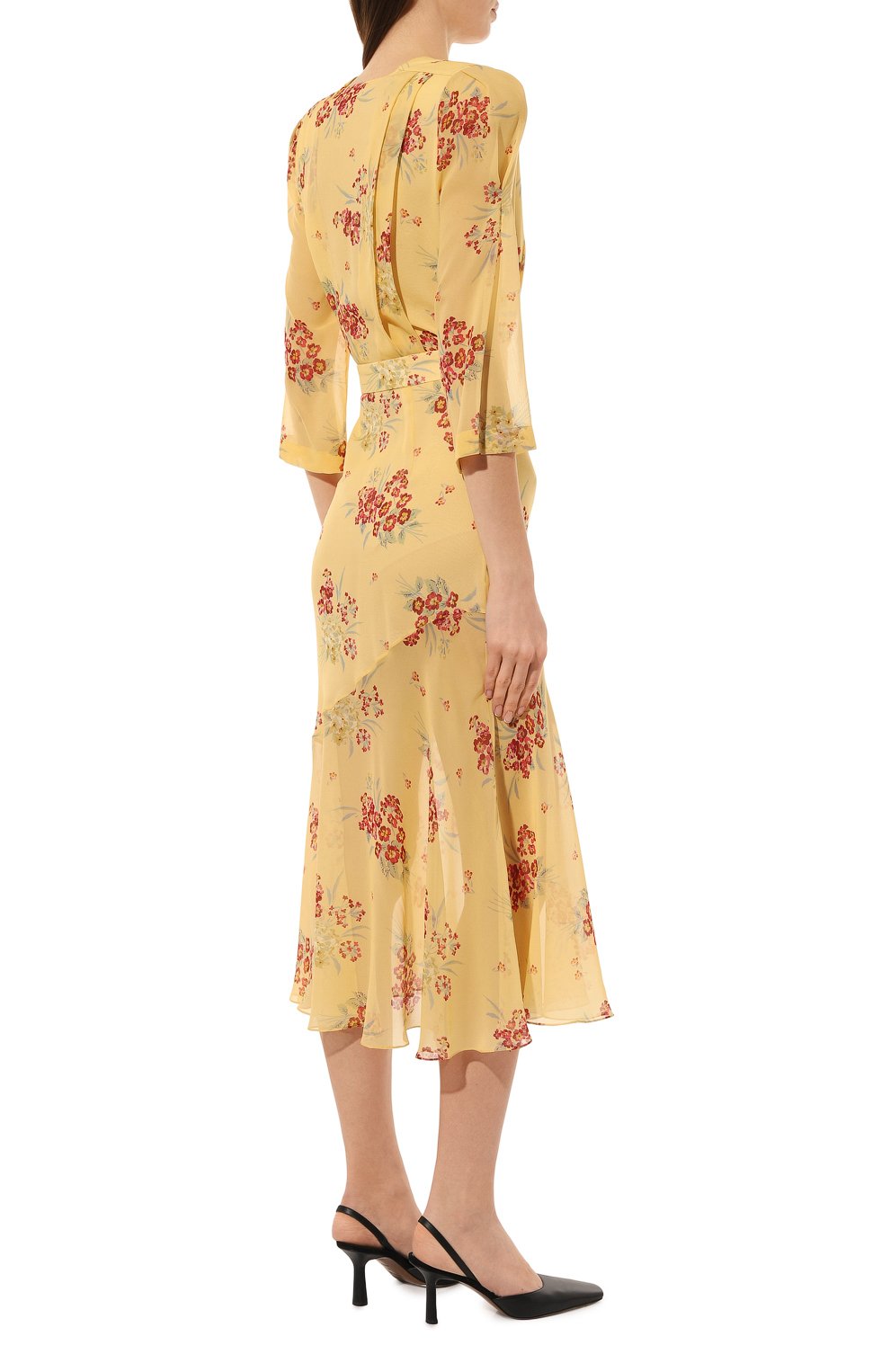 Шелковое платье ULYANA SERGEENKO желтого цвета по цене 220000 руб., арт. ABM027FW22P 2429т22, фото 4 Шелковое платье ULYANA SERGEENKO, арт. ABM027FW22P 2429т22, фото 4