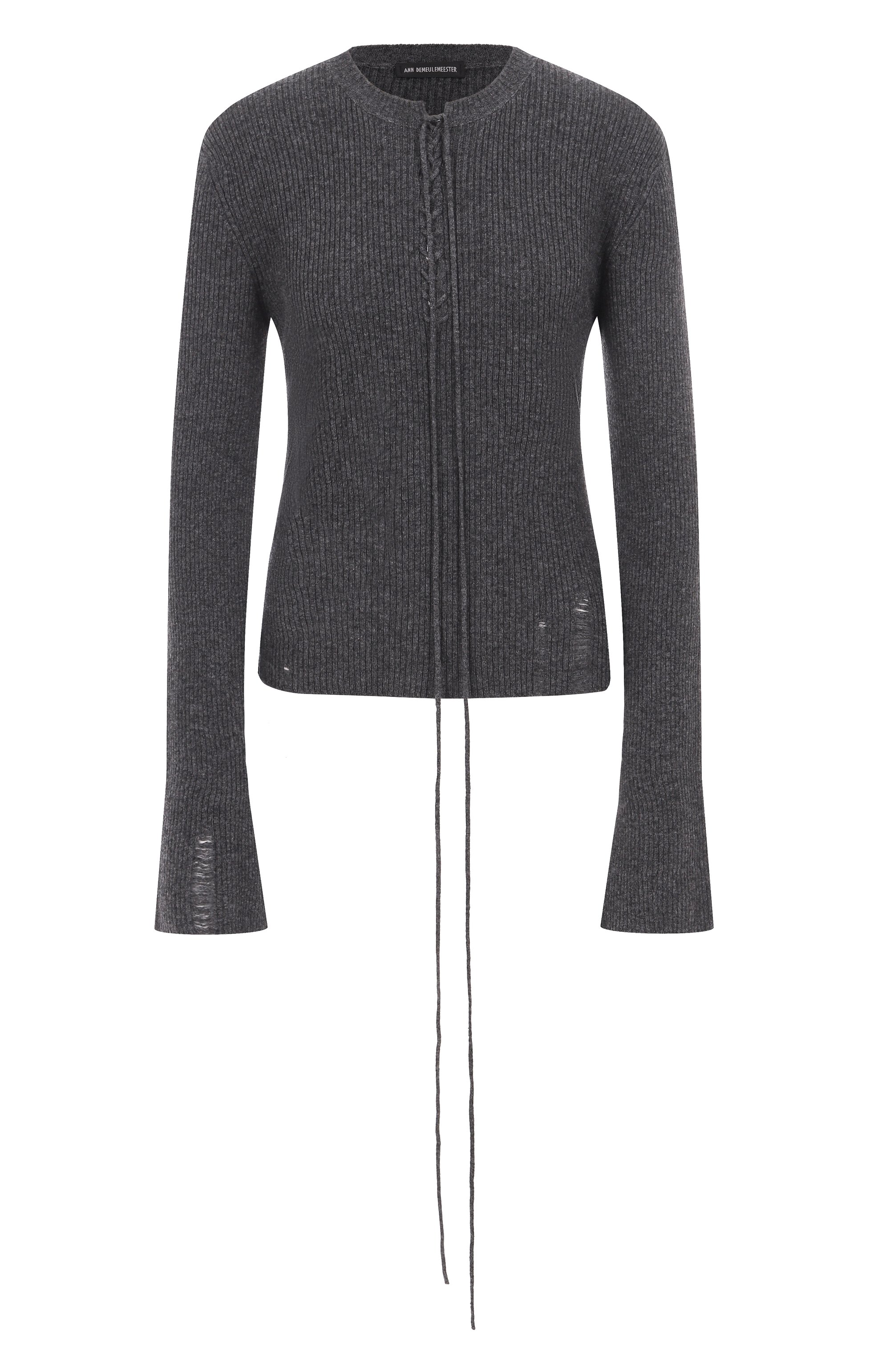 Пуловер из хлопка и кашемира ANN DEMEULEMEESTER серого цвета по цене 89950 руб., арт. B0013522/KN080, фото 1 Пуловер из хлопка и кашемира ANN DEMEULEMEESTER, арт. B0013522/KN080, фото 1