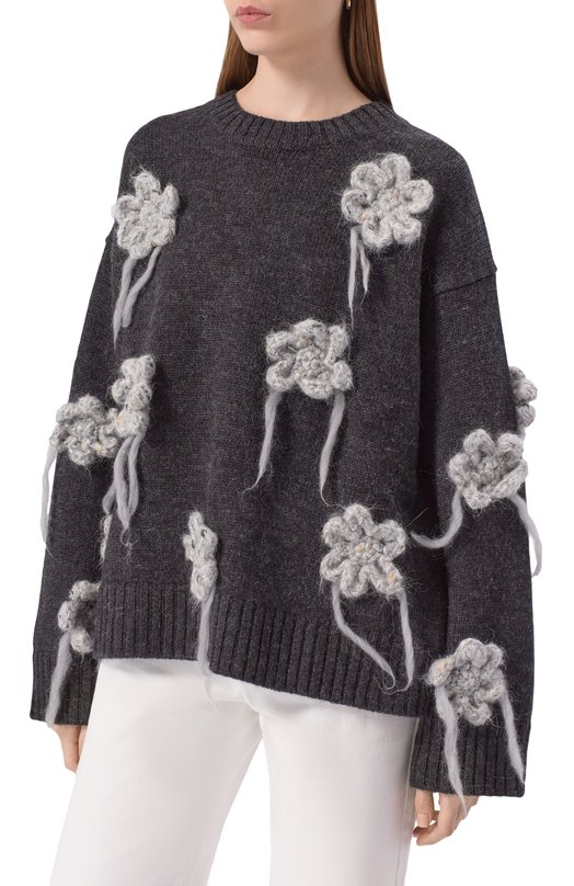 Шерстяной свитер Ganni K2624 Серый  K2624 Фото 3