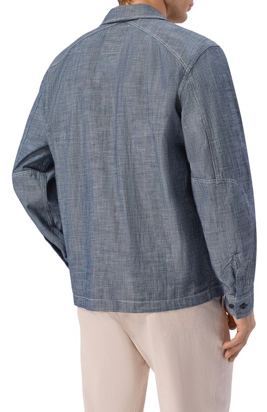 Хлопковая куртка-рубашка C.P. Company 20CMSH195A/110065W Голубой  20CMSH195A/110065W Фото 4