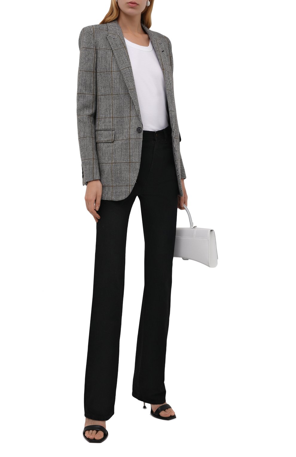 Шерстяной жакет SAINT LAURENT серого цвета по цене 289500 руб., арт. 517740/Y7B76, фото 2 Шерстяной жакет SAINT LAURENT, арт. 517740/Y7B76, фото 2