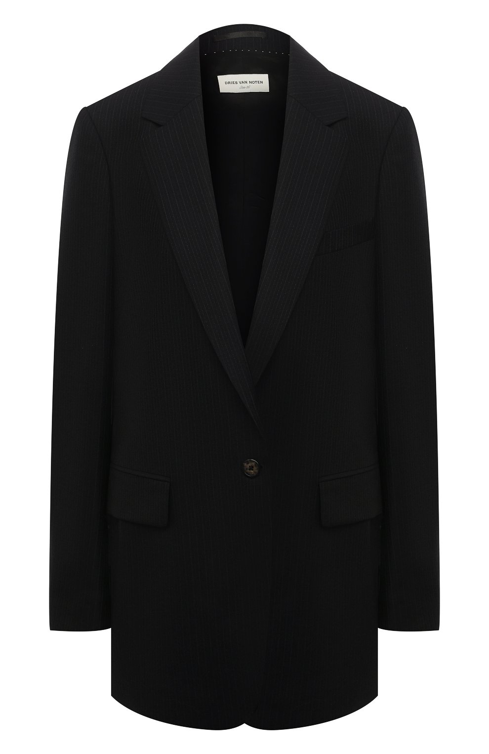 Шерстяной жакет DRIES VAN NOTEN темно-синего цвета по цене 114000 руб., арт. 211-10416-2155, фото 1 Шерстяной жакет DRIES VAN NOTEN, арт. 211-10416-2155, фото 1