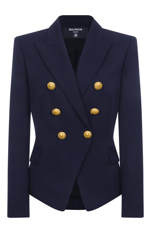 Шерстяной жакет Balmain XF1SG000/WB08 Синий XF1SG000/WB08