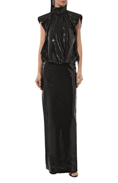 Платье с отделкой пайетками RASARIO черного цвета по цене 190120 руб., арт. RS24F029DX001, фото 3 Платье с отделкой пайетками RASARIO, арт. RS24F029DX001, фото 3