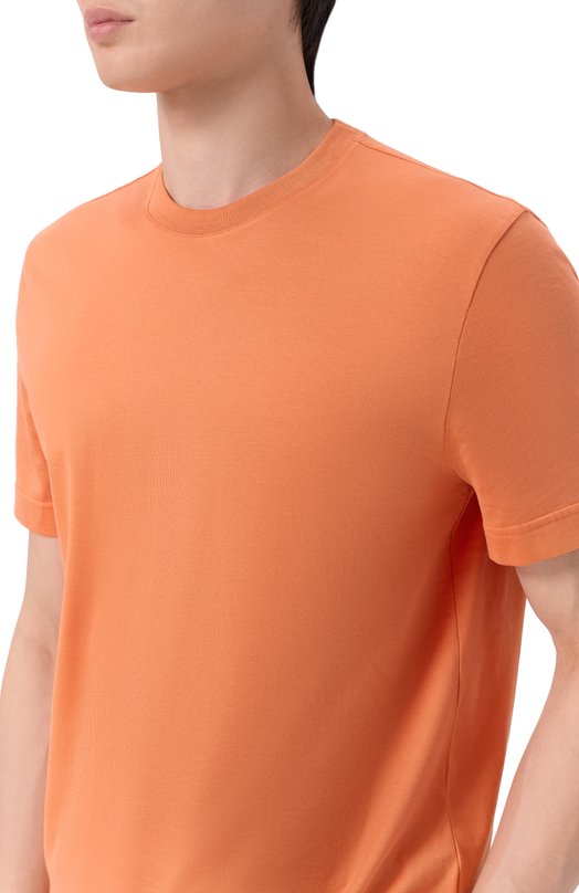 Хлопковая футболка Kiton UMM0746 Оранжевый  UMM0746 Фото 5