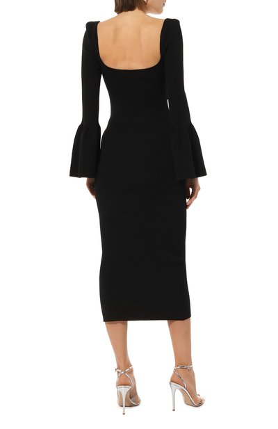 Платье из вискозы SELF-PORTRAIT черного цвета по цене 66950 руб., арт. PF22-058S, фото 4 Платье из вискозы SELF-PORTRAIT, арт. PF22-058S, фото 4