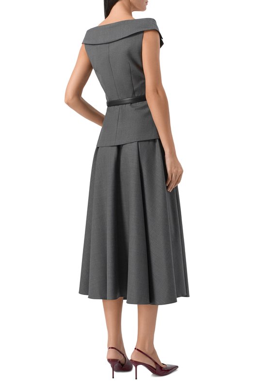 Шерстяное платье self-portrait AW25090MGR Серый  AW25090MGR Фото 3