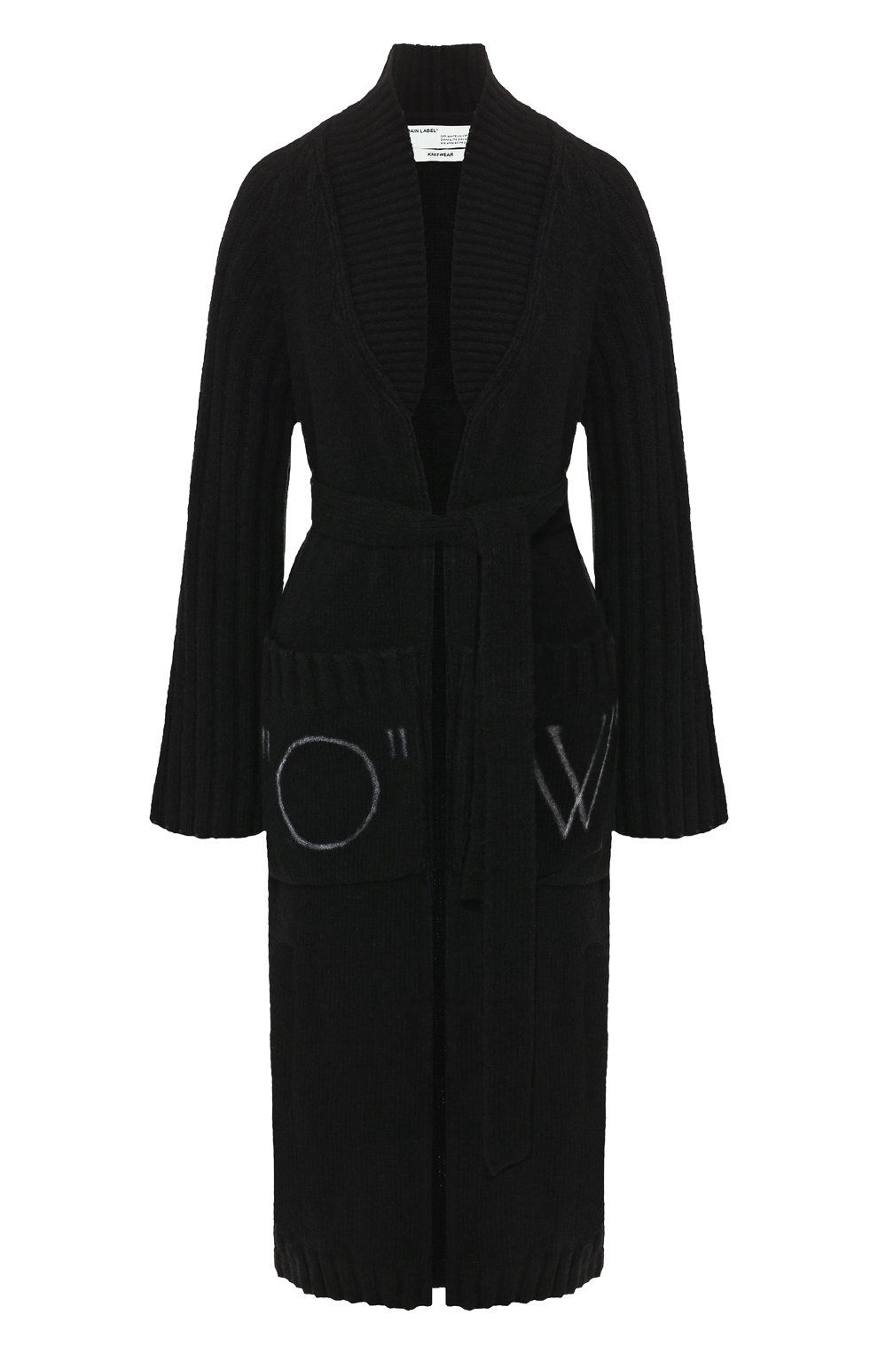Кардиган OFF-WHITE черного цвета по цене 77300 руб., арт. 0WHB009F19F980501000, фото 1 Кардиган OFF-WHITE, арт. 0WHB009F19F980501000, фото 1