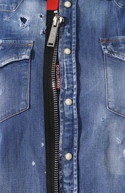 Джинсовая рубашка DSQUARED2 синего цвета по цене 44300 руб., арт. S75DL0623/S30341, фото 5 Джинсовая рубашка DSQUARED2, арт. S75DL0623/S30341, фото 5