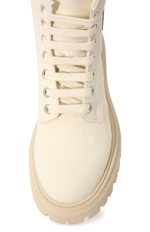 Текстильные ботинки MSGM kids Кремовый, фото 4