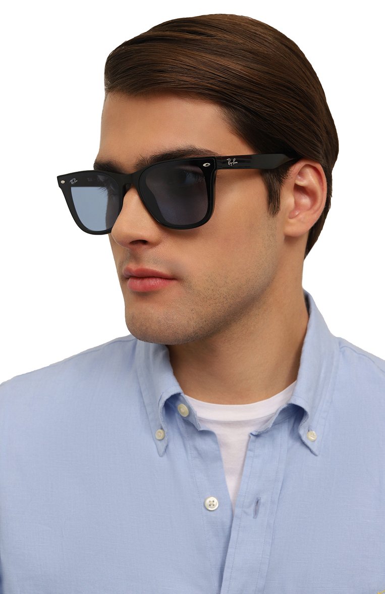 Женские солнцезащитные очки RAY-BAN голубого цвета, арт. 4420-601/80 | Фото 3 (Нос: Не проставлено; Региональные ограничения белый список (Axapta Mercury): Не проставлено; Тип очков: С/з; Кросс-КТ: С/з-унисекс; Материал: Пластик; Оптика Гендер: оптика-унисекс; Очки форма: Квадратные)