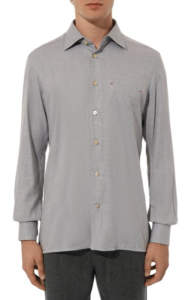 Рубашка из хлопка и лиоцелла KITON, арт. UMCNERH0902511, фото 3