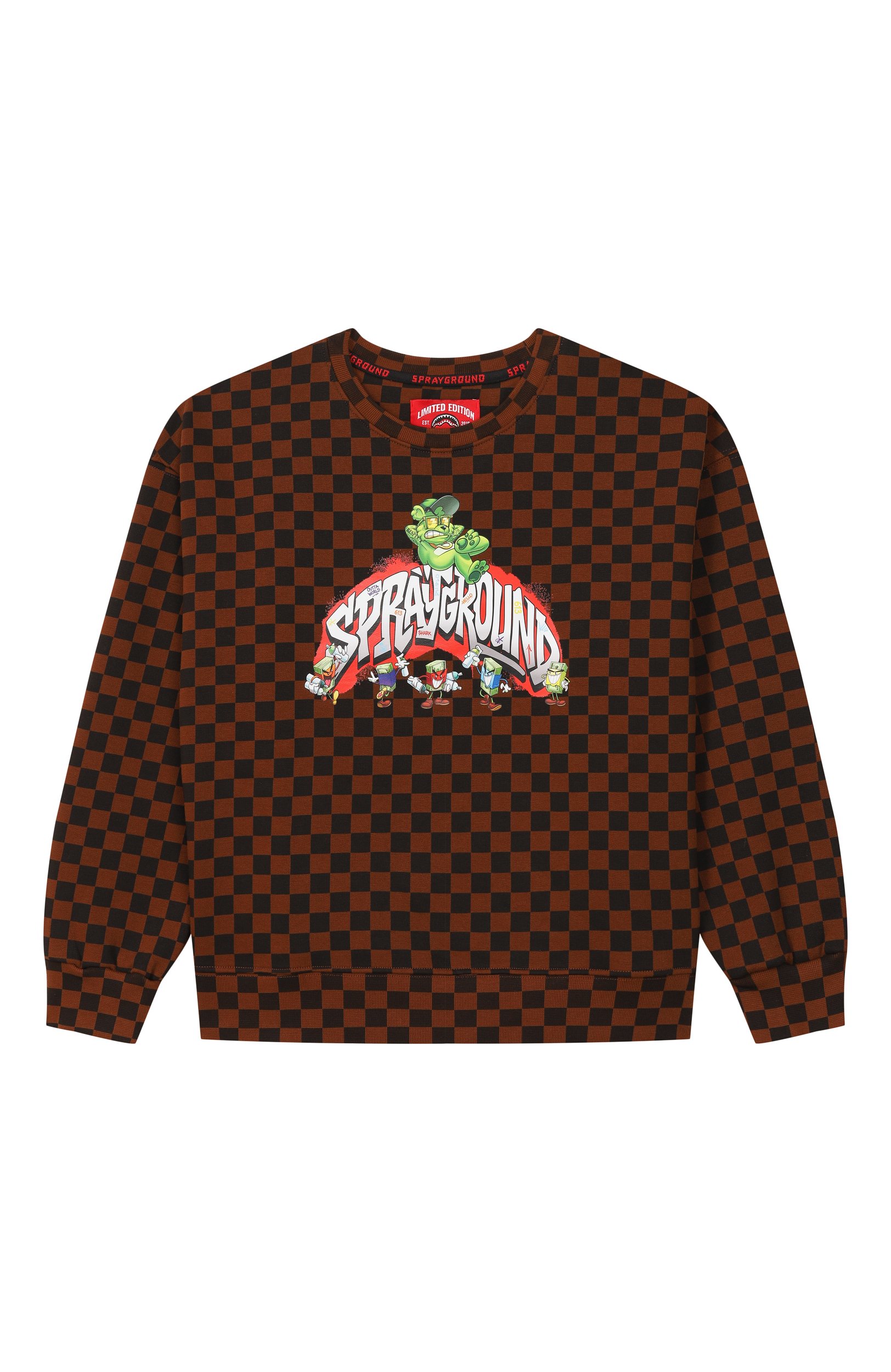 Хлопковый свитшот SPRAYGROUND, арт. SPY1528G/SPRAYGR0UND CHARACTERS 0VER CREWNECK, фото 1