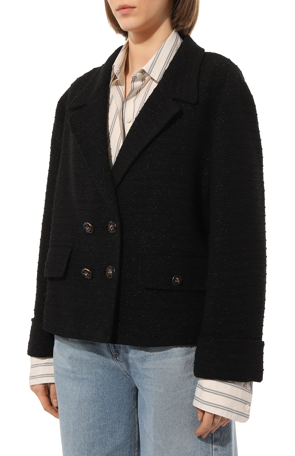 Шерстяной жакет GUCCI черного цвета по цене 331200 руб., арт. 643287 ZAF3G, фото 3 Шерстяной жакет GUCCI, арт. 643287 ZAF3G, фото 3