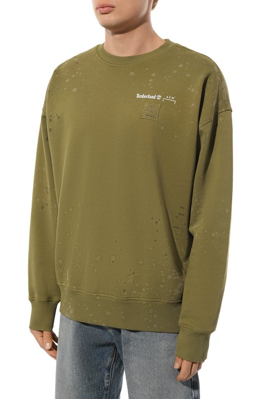 Хлопковый свитшот A-COLD-WALL* x Timberland A-COLD-WALL Зелёный, фото 3