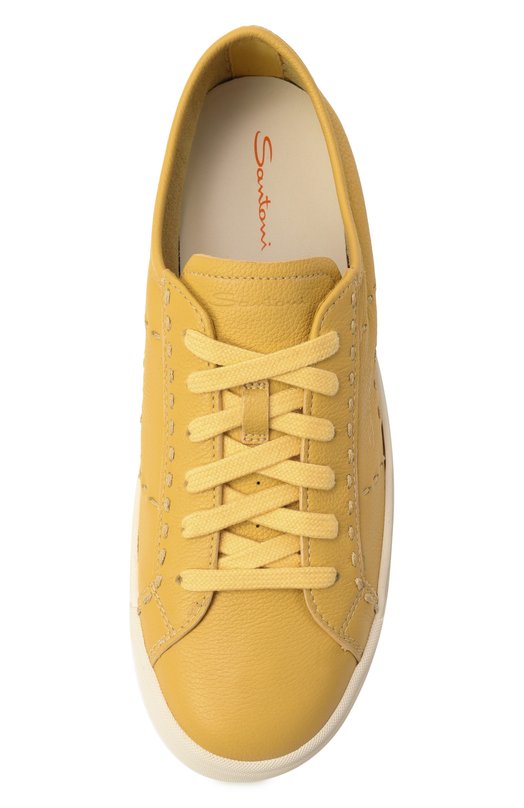 Кожаные кеды Santoni WBGG61345PNNTDYI Жёлтый  WBGG61345PNNTDYI Фото 6