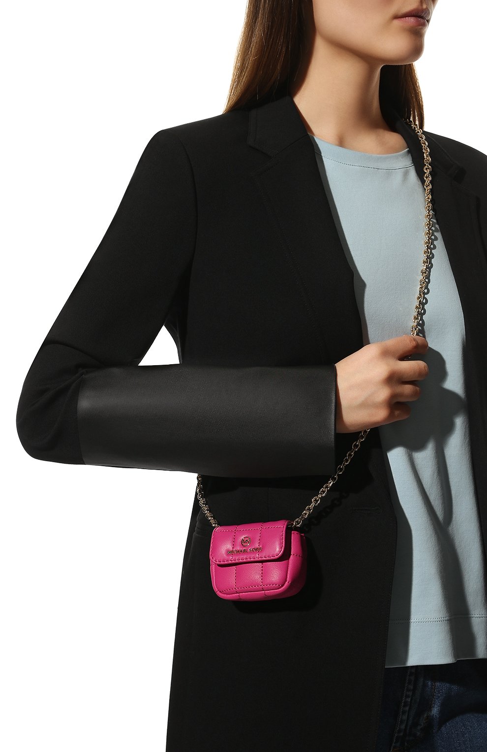 Кожаный чехол для airpods pro MICHAEL MICHAEL KORS фуксия цвета по цене 11500 руб., арт. 34H1LTMC2L, фото 2 Кожаный чехол для airpods pro MICHAEL MICHAEL KORS, арт. 34H1LTMC2L, фото 2