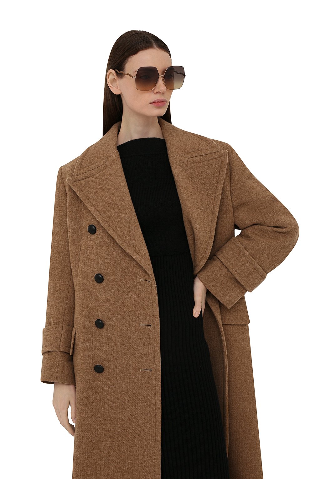 Солнцезащитные очки CHLOÉ коричневого цвета по цене 34300 руб., арт. CH0054S 002, фото 2 Солнцезащитные очки CHLOÉ, арт. CH0054S 002, фото 2