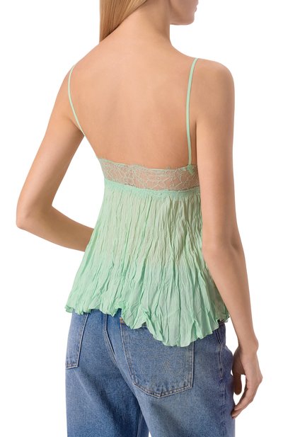 Топ из вискозы BLUMARINE зеленого цвета по цене 99500 руб., арт. 2C452A, фото 4 Топ из вискозы BLUMARINE, арт. 2C452A, фото 4