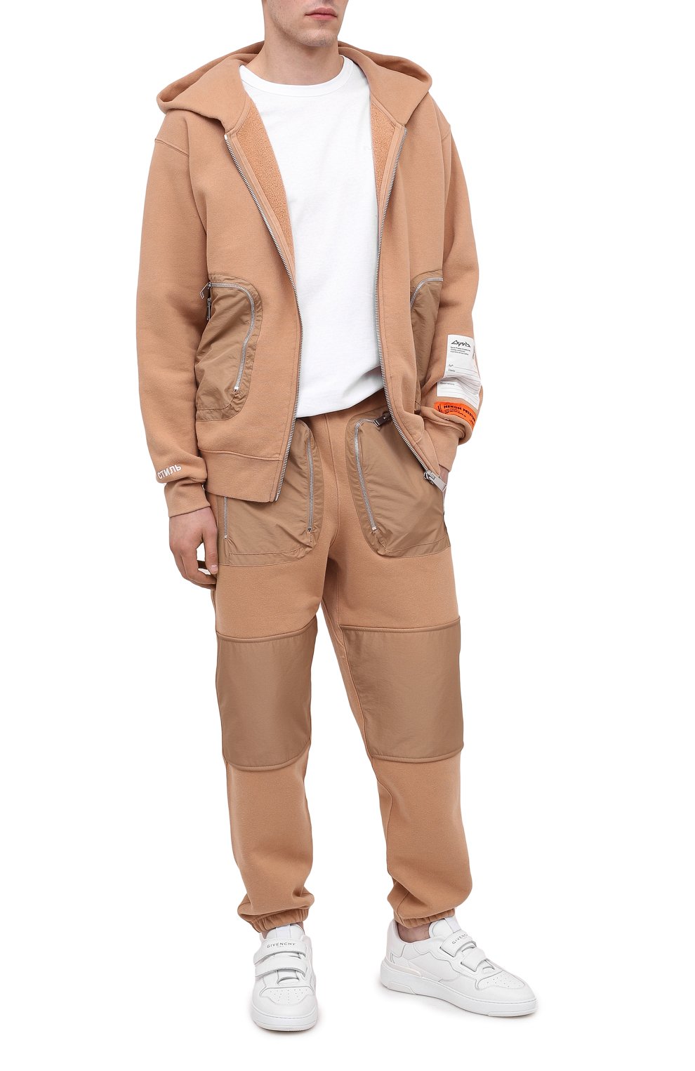 Хлопковая толстовка HERON PRESTON бежевого цвета по цене 69950 руб., арт. HMEA054F20JER0016300, фото 2 Хлопковая толстовка HERON PRESTON, арт. HMEA054F20JER0016300, фото 2