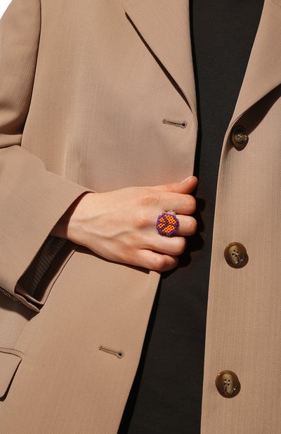 Кольцо хиппи HIAYNDERFYT фиолетового цвета по цене 3850 руб., арт. 1-1HPPPRPL, фото 2 Кольцо хиппи HIAYNDERFYT, арт. 1-1HPPPRPL, фото 2