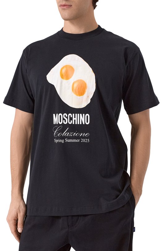 Хлопковая футболка Moschino A0715/0241 Чёрный  A0715/0241 Фото 3