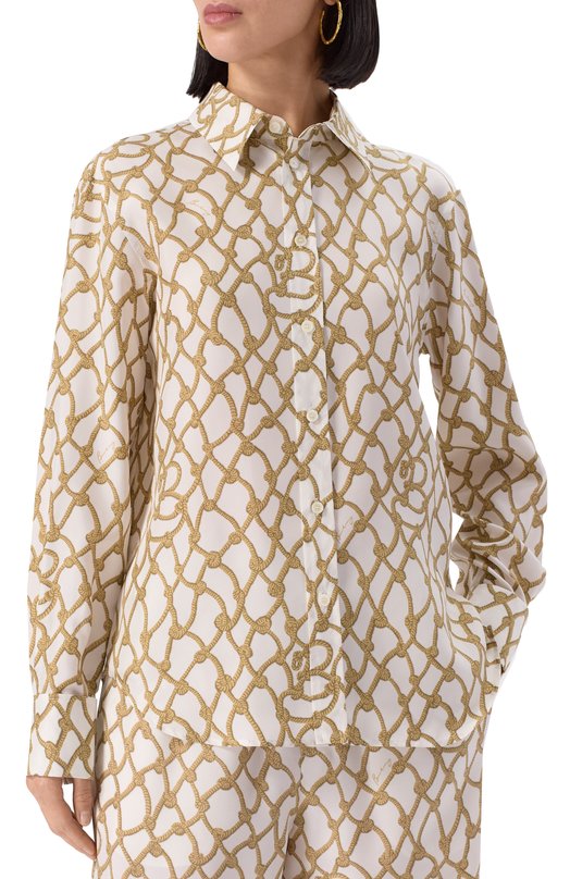 Шелковая блузка Burberry 8107043 Бежевый  8107043 Фото 3