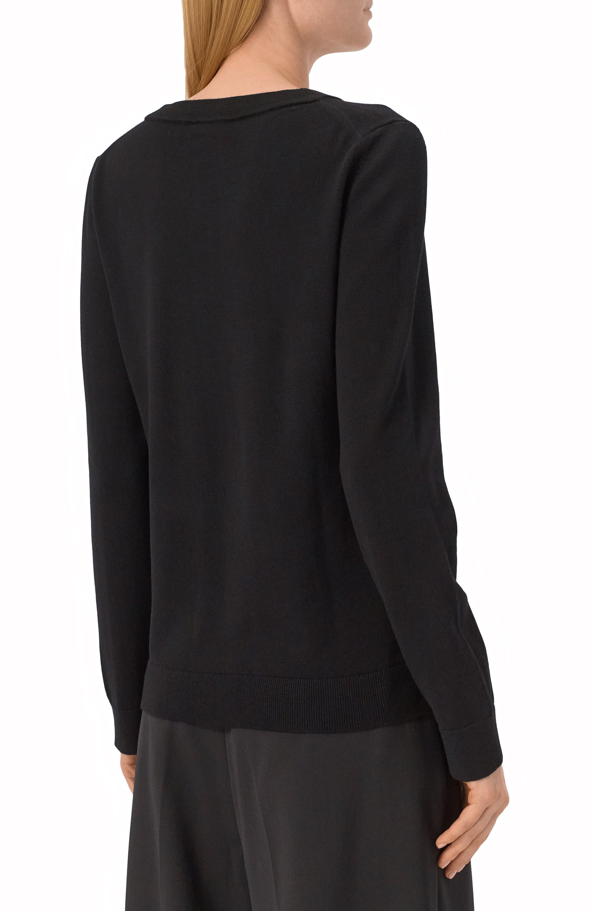 Шерстяной пуловер BOSS черного цвета по цене 19950 руб., арт. 50492551, фото 4 Шерстяной пуловер BOSS, арт. 50492551, фото 4