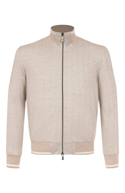 Мужской кардиган из хлопка и льна CAPOBIANCO, арт. 18M454.LT00.