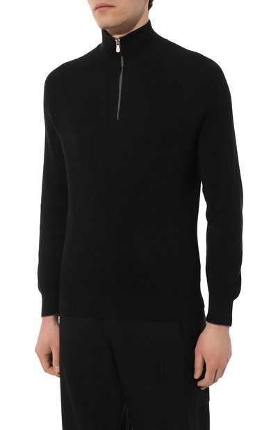 Хлопковый джемпер BRUNELLO CUCINELLI черного цвета по цене 110000 руб., арт. M2900B2021, фото 3 Хлопковый джемпер BRUNELLO CUCINELLI, арт. M2900B2021, фото 3