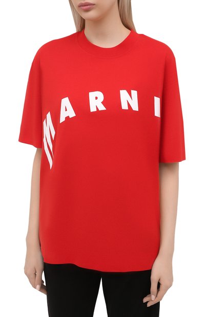 Хлопковая футболка MARNI, арт. THJET49EPF/USCR13, фото 3