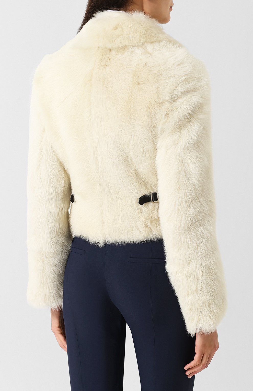 Укороченная шуба с кожаной отделкой CHLOÉ, арт. CHC18ACV06211, фото 4