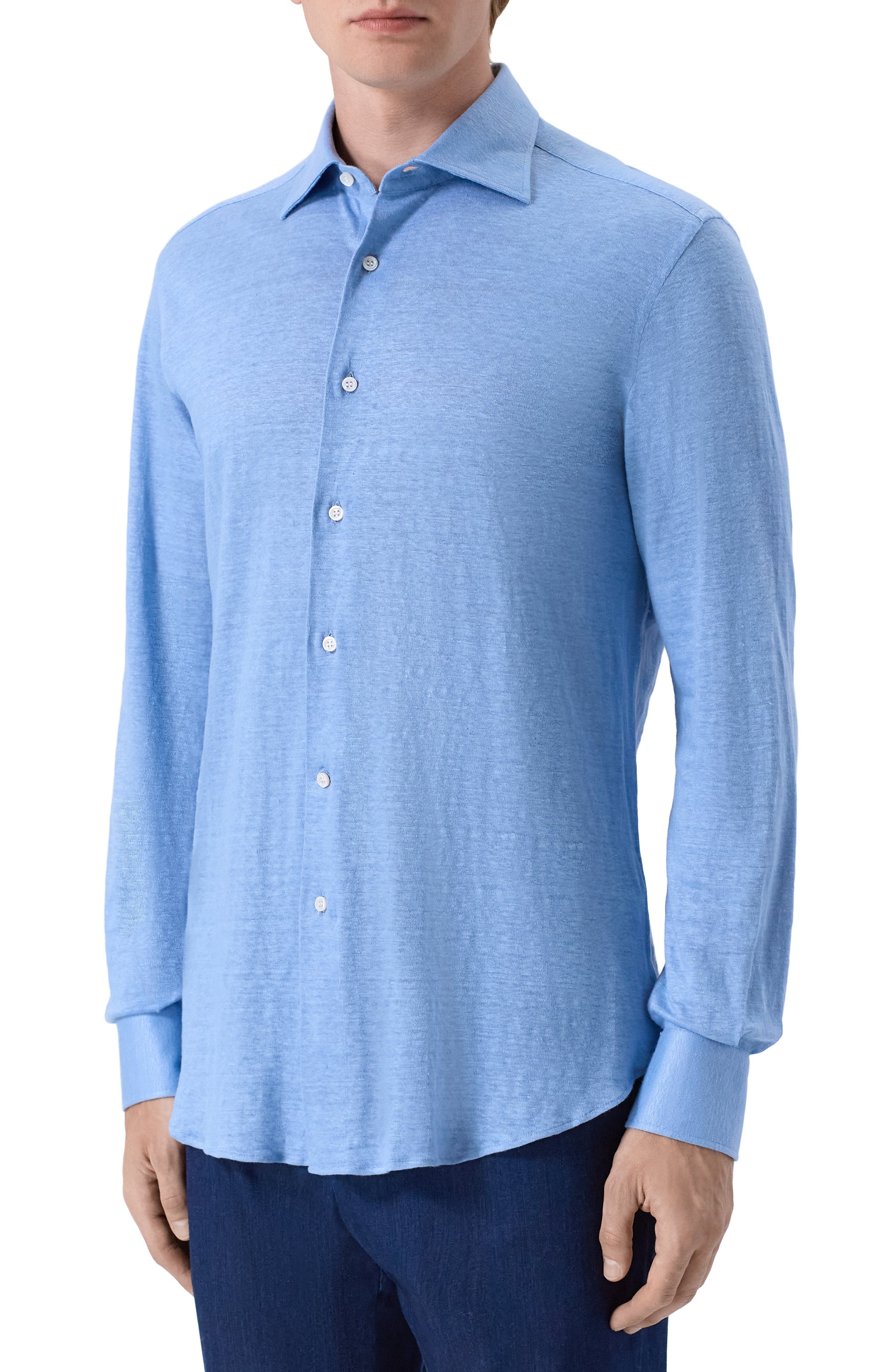 Льняная рубашка MVST, арт. SLIM/GABRIELLE/R0UND/800-JERSEY, фото 3