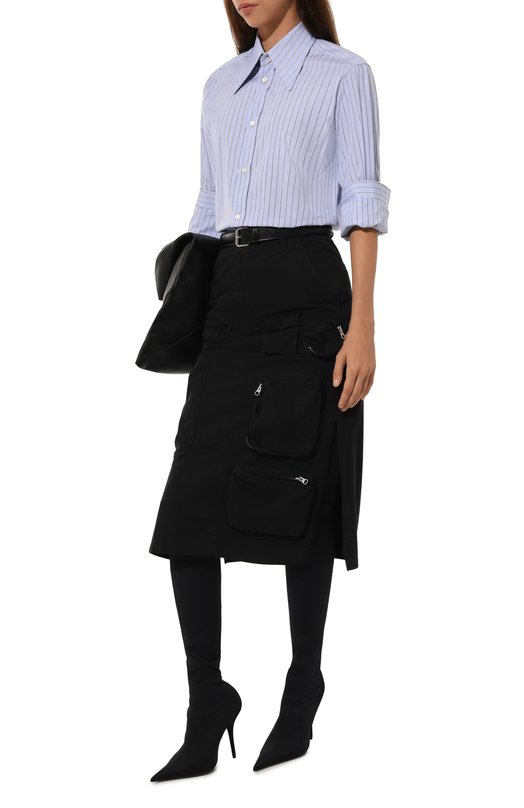 Хлопковая рубашка Maison Margiela S50DT0045/S54946 Голубой  S50DT0045/S54946 Фото 2