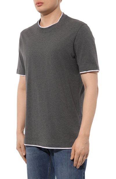 Хлопковая футболка BRUNELLO CUCINELLI, арт. M0T617427, фото 3