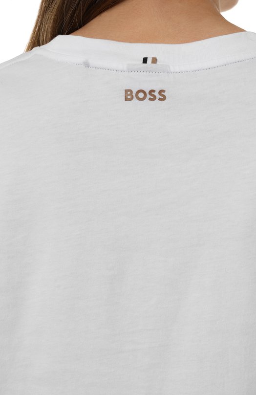Хлопковая футболка BOSS 50457259 Белый  50457259 Фото 5