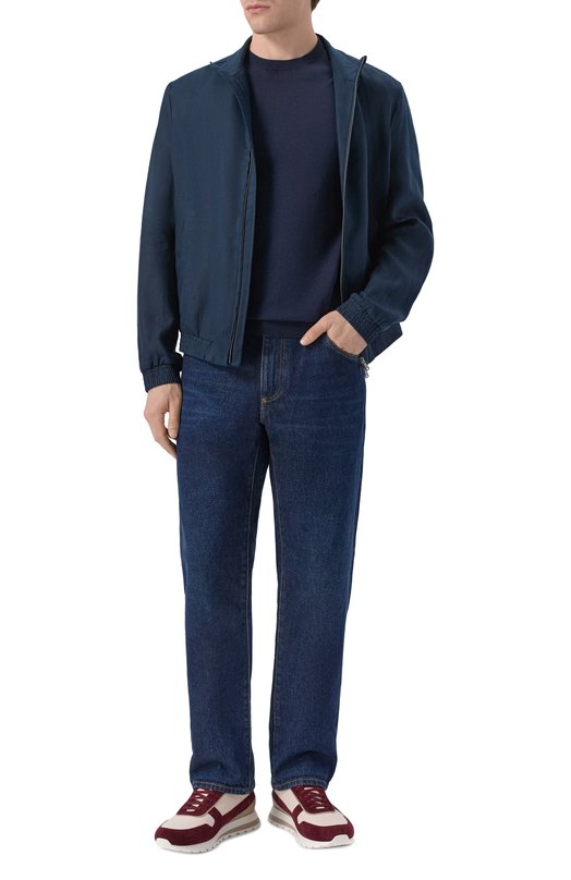 Джемпер из шелка и хлопка Andrea Campagna M5425-1033 Синий  M5425-1033 Фото 2