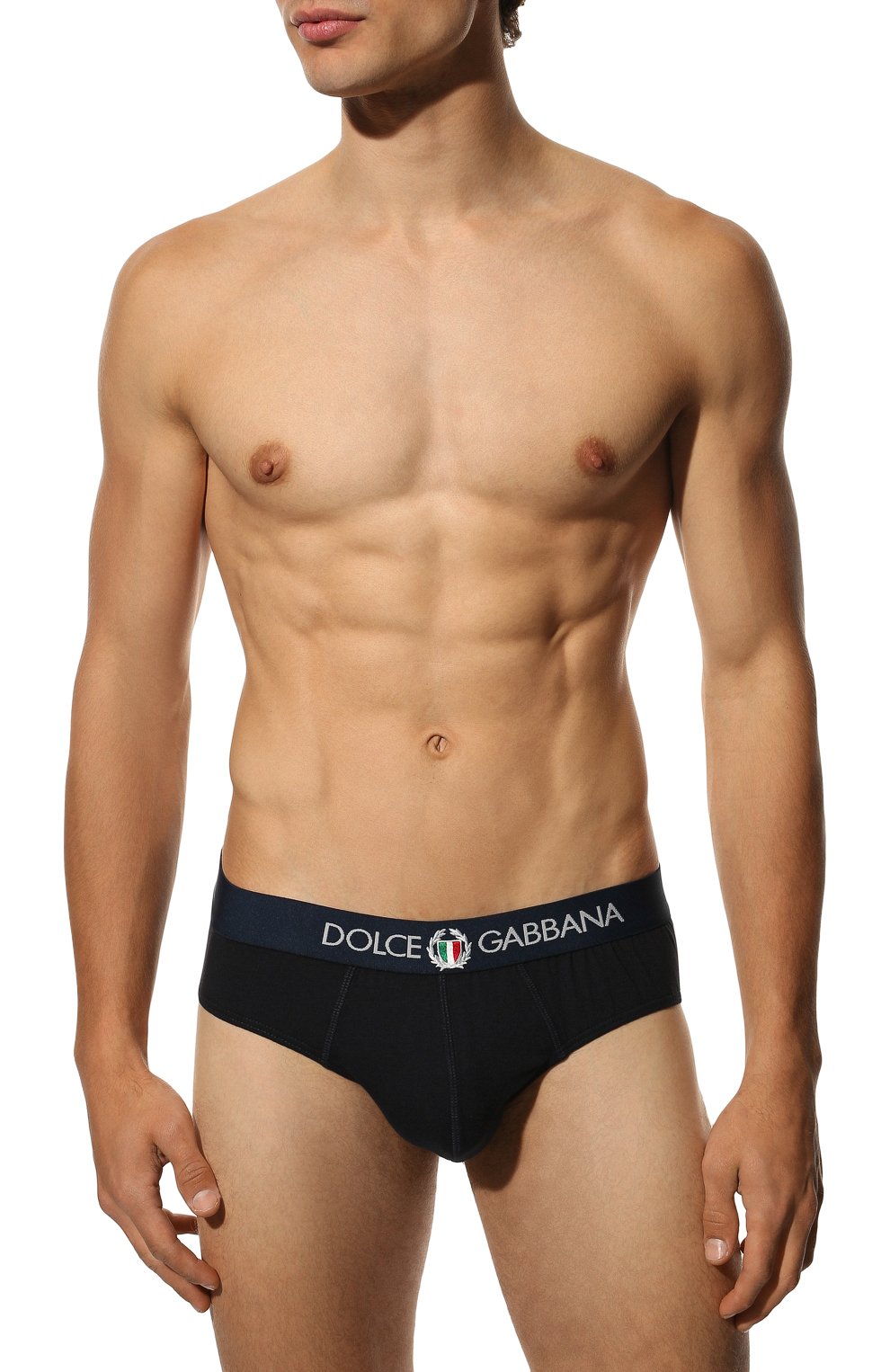 Хлопковые брифы DOLCE & GABBANA темно-синего цвета по цене 5755 руб., арт. M3C01J/FUECG, фото 2 Хлопковые брифы DOLCE & GABBANA, арт. M3C01J/FUECG, фото 2