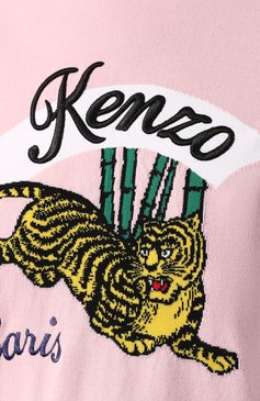 Женский хлопковый топ KENZO розового цвета, арт. 2T05793XE | Фото 5 (Длина (для топов): Стандартные; Статус проверки: Проверена категория; Рукава: Короткие; Материал внешний: Хлопок; Кросс-КТ: с рукавом; Драгоценные камни: Про�ставлено; Материал внутренний: Не назначено; Материал сплава: Проставлено)