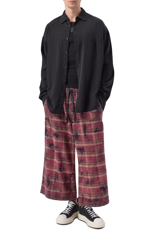 Хлопковые брюки R13 R13WR412-R655B Бордовый  R13WR412-R655B Фото 2