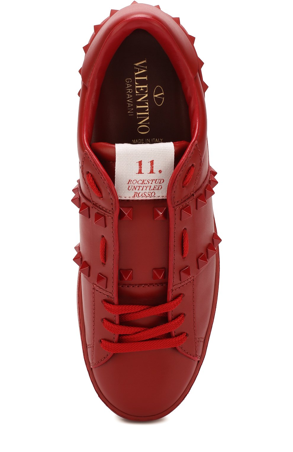 Кожаные кеды rockstud untitled на шнуровке VALENTINO, арт. PW2S0A01/MZD, фото 5