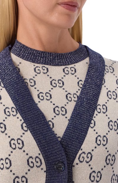 Хлопковый кардиган GUCCI кремового цвета по цене 184500 руб., арт. 692727/XKB54, фото 5 Хлопковый кардиган GUCCI, арт. 692727/XKB54, фото 5