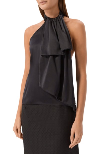 Атласный топ NINA RICCI черного цвета по цене 84550 руб., арт. 26ACT0005/SE1415, фото 3 Атласный топ NINA RICCI, арт. 26ACT0005/SE1415, фото 3