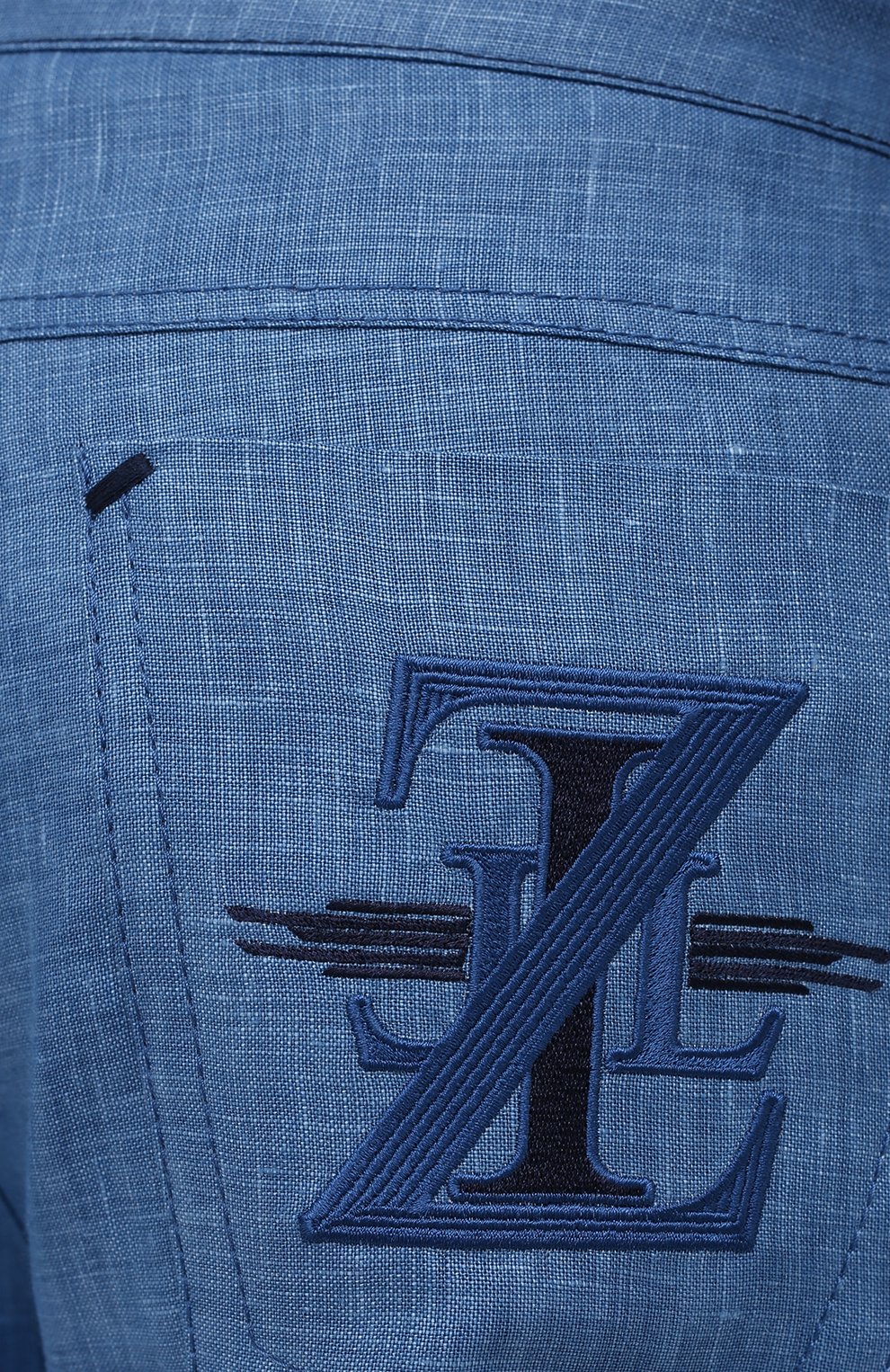 Льняные брюки ZILLI SPORT синего цвета по цене 117000 руб., арт. M0V-D0170-LIN01/S001, фото 5 Льняные брюки ZILLI SPORT, арт. M0V-D0170-LIN01/S001, фото 5