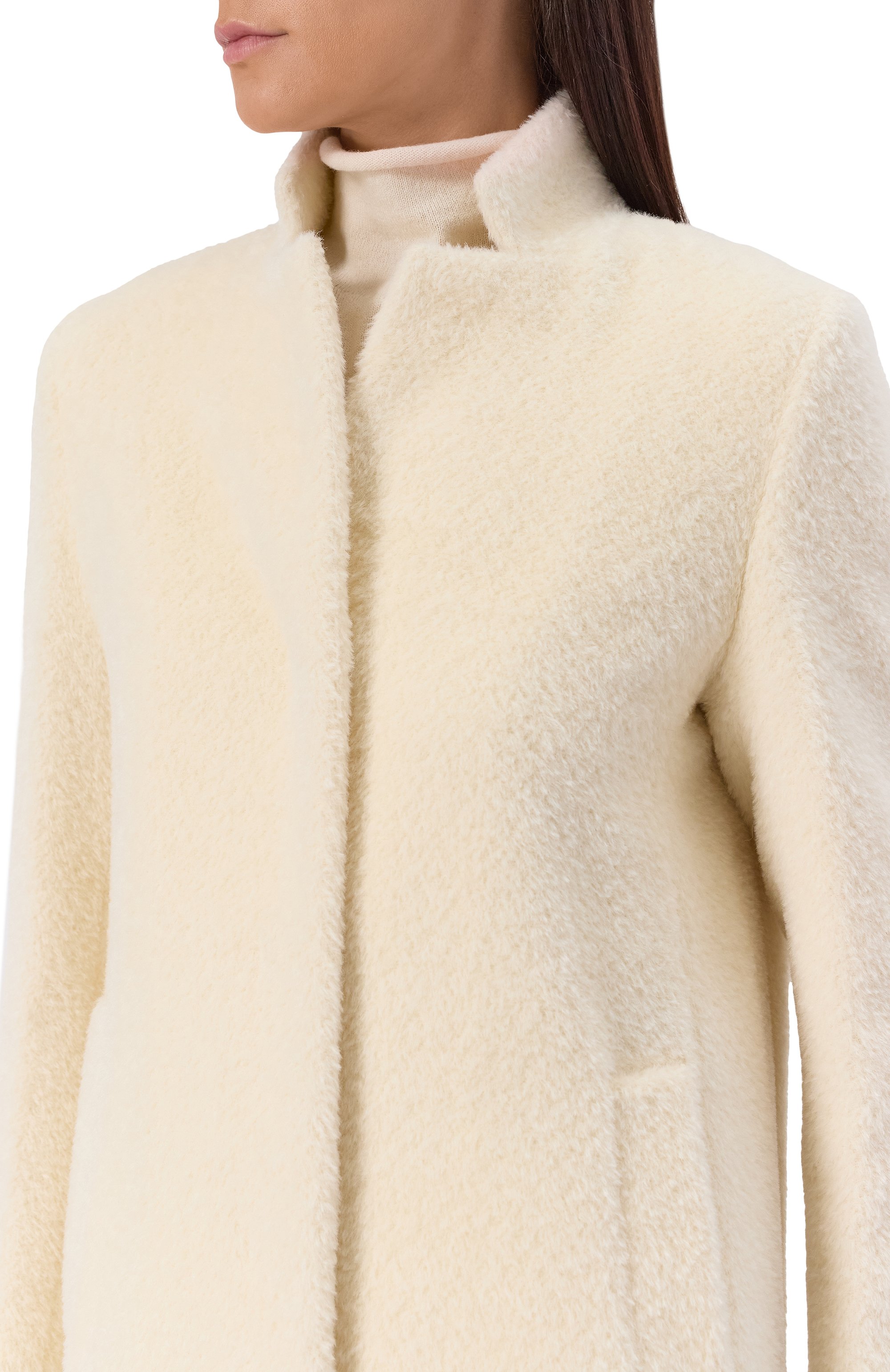 Шерстяное пальто CINZIA ROCCA кремового цвета по цене 109500 руб., арт. UR02001/C1, фото 5 Шерстяное пальто CINZIA ROCCA, арт. UR02001/C1, фото 5