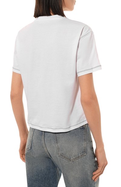 Хлопковая футболка EMPORIO ARMANI белого цвета по цене 15600 руб., арт. 3R2T8S/2JQ4Z, фото 4 Хлопковая футболка EMPORIO ARMANI, арт. 3R2T8S/2JQ4Z, фото 4