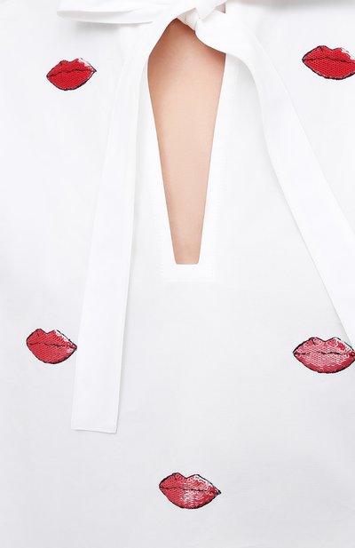 Хлопковая блузка VALENTINO белого цвета по цене 299500 руб., арт. VB3AE5G05DN, фото 5 Хлопковая блузка VALENTINO, арт. VB3AE5G05DN, фото 5