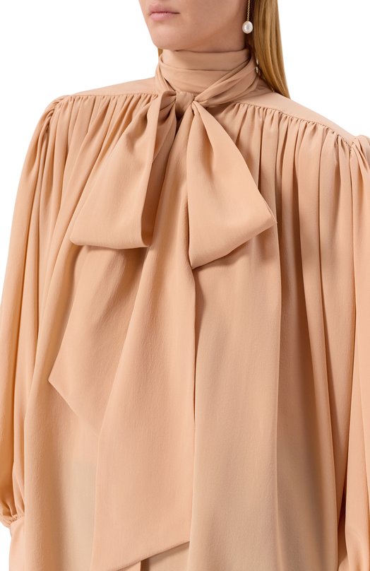 Шелковая блузка Chloé CH25WHT05005 Бежевый  CH25WHT05005 Фото 5
