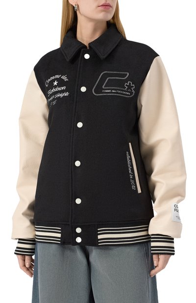 Бомбер COMME DES FUCKDOWN черного цвета по цене 39950 руб., арт. CFABM01304, фото 3 Бомбер COMME DES FUCKDOWN, арт. CFABM01304, фото 3